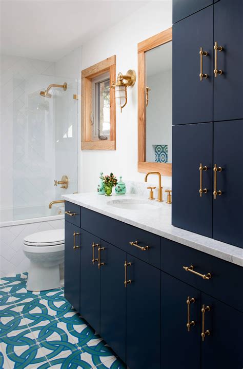 9 navy blue bathroom ideas; Cresthaven Residence - Transitional - Bathroom - Austin - by Merzbau Design Collective | Blue ...