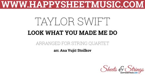 But although the lyrics make clear that she's displeased with multiple people, swift seemed to keep it deliberately vague in look what you made me do. everyone currently feuding with swift is probably wondering if that lyric is about them. Taylor Swift - Look what you made me do Sheet Music for ...