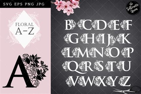 Floral Alphabet Svg Cut File