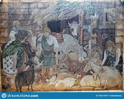 Ancient Biblical Mosaic On Street In Jerusalem Editorial Photography