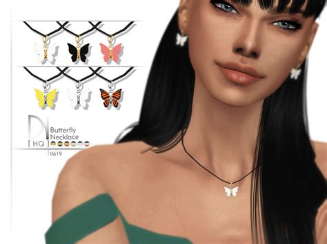 Love4sims4 Butterfly Necklace Created By Mmfinds Sims Sims 4