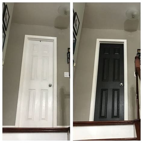 Before And After Hallway Doors Painted Black Using Behr Black Mocha