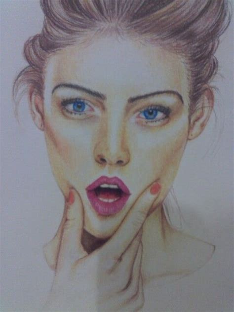 Artdrawingillustrationvanessa Padilha Colored Pencil Face Drawing Colored Pencils Vanessa