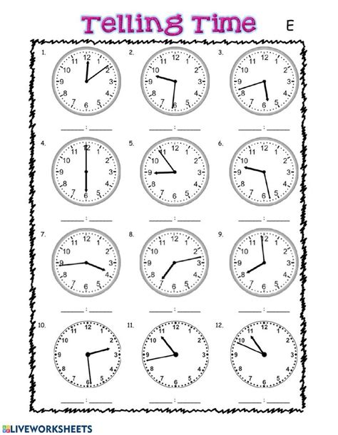 Ejercicio Interactivo De Telling Time Para Grade 3 Time Worksheets