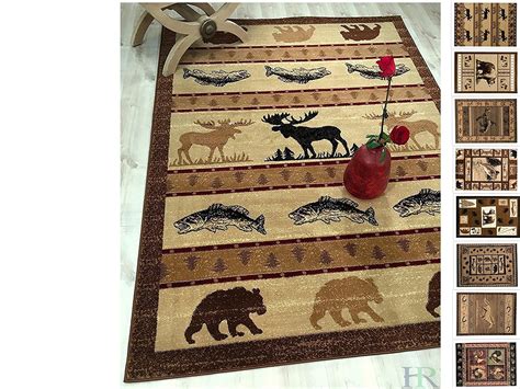 Handcraft Rugs Cabin Rug Lodge Cabin Nature And Animals Area Rug