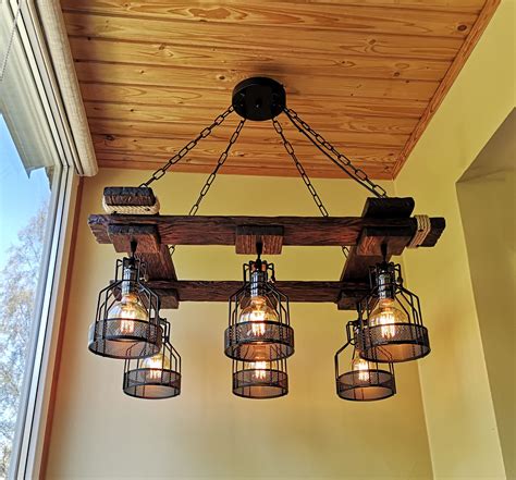 Large Rustic Farmhouse Chandelier Custom Wooden Made 40 Off