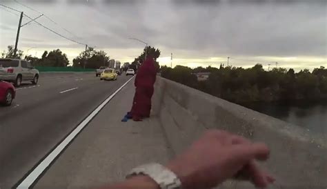 Video Shows Sacramento Officer Saving Woman From Jumping Off Bridge