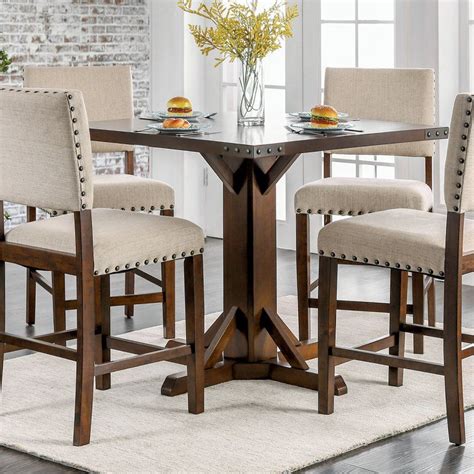 Rustic Round Counter Height Dining Set Ifd Furniture 3030 Alamo