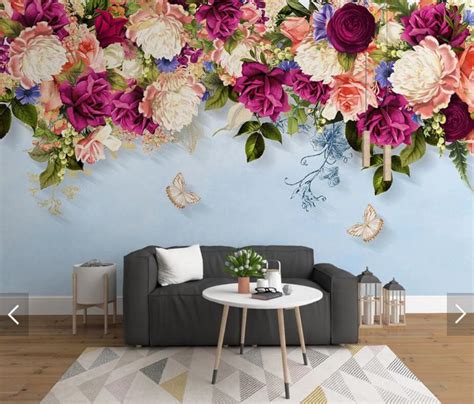 European Vintage Rose Flower Wallpaper Mural For Bedroom Home Decor