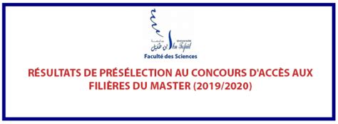 rÉsultats de prÉsÉlection au concours d accÈs aux filiÈres du master 2019 2020 faculté des