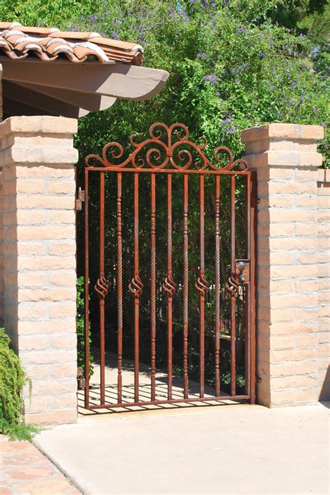 Forged Courtyard Gate Traditional Exterior Phoenix By Grizzly