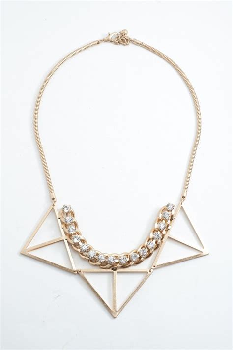 Gold Geometric Statement Necklace With Images Geometric Statement