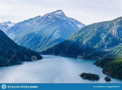 Beautiful Diablo Lake In The Mountains Washington State Usa Stock Image