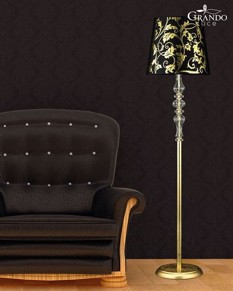 114 / FL / gold leaf / crystal floor lamp / pvc gold leaf ... Italian brass floor lamp with up and down light from stilux milano, 1950s.