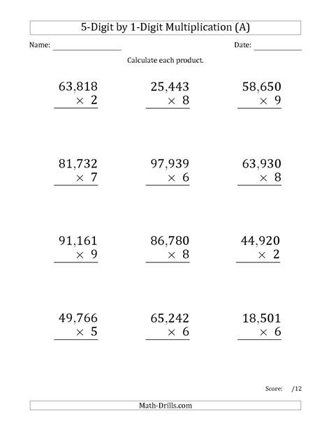 Printable Multiplication Worksheets For Grade 5 Free Printable Free