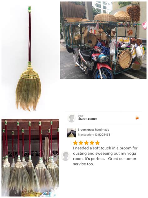 Natural Grass Broom Asian Broom Thai Broom Vintage Retro Etsy Broom