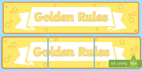 👉 Golden Rules Display Banner Teacher Made Twinkl