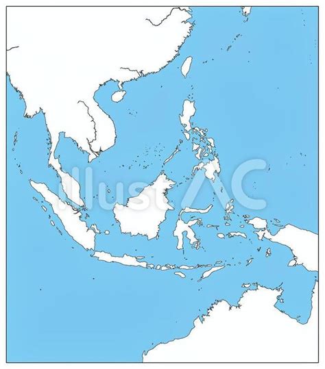 東南アジア地域 白地図 国境なし 海イラスト No 1791896／無料イラスト フリー素材なら「イラストac」