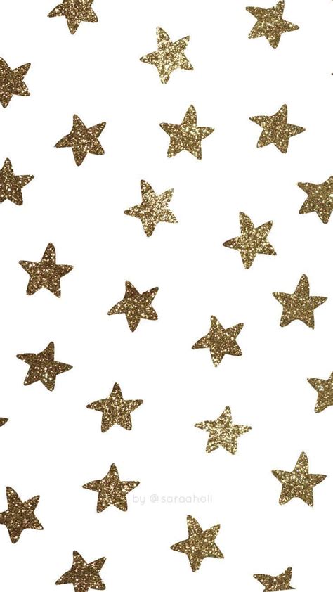 Download Cute Stars With Gold Glitters Wallpaper