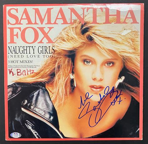 Samantha Fox Autographed Signed Naughty Girls Lp Album Cover Auto