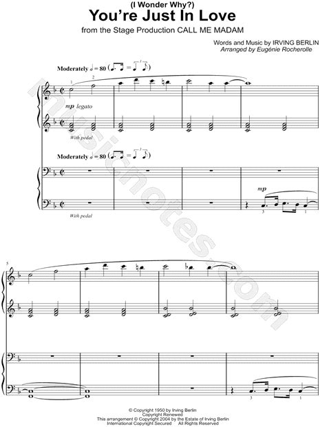 I Wonder Why You Re Just In Love From Call Me Madam Sheet Music In F Major Download