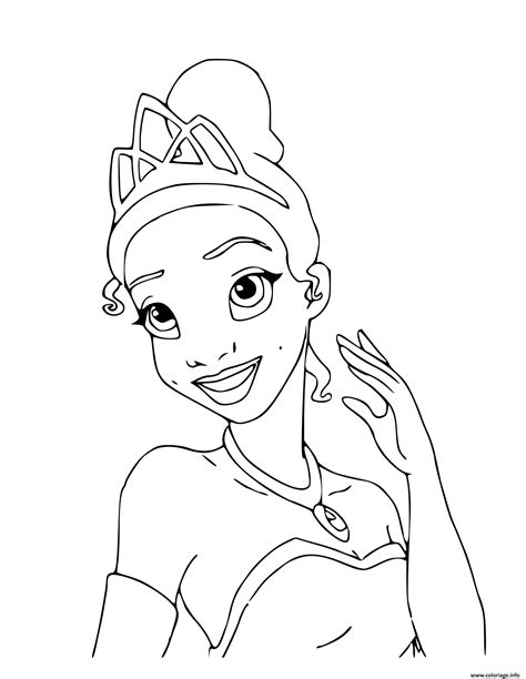 Coloriage Tiana Premiere Princesse Disney Afro Americaine Dans Le Film La Princesse Et La