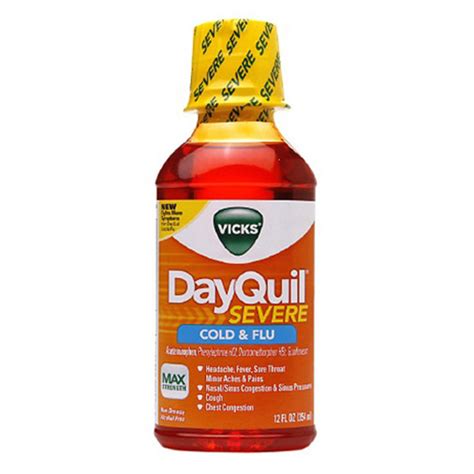 Vicks Dayquil Severe Cold And Flu Relief Liquid 12 Oz