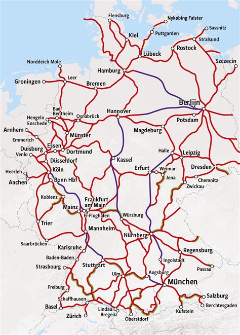 Rail Map Germany Trains In Germany Happyrail Train Map Germany