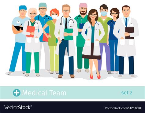 Hospital Or Medical Staff Cartoon Characters Vector Image