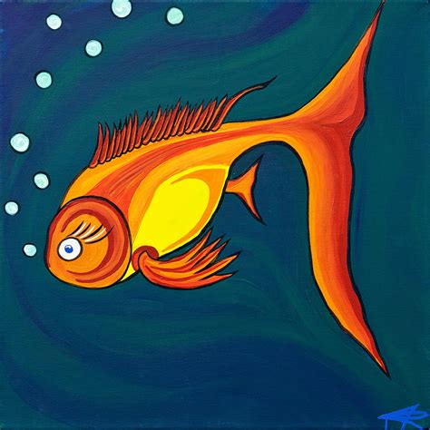 Bubble Fish 2 Painting By Nikki Rondeau Fine Art America