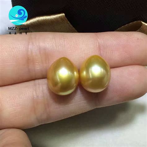 Golden South Sea Pearls In Pairs Natural Color Baroque Shape Sizes