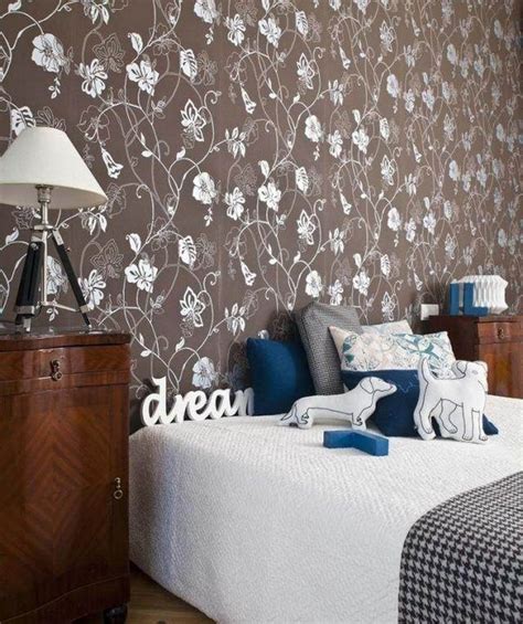 Free Download Bedroom Colors Brown Navy Blue And White Floral Pattern