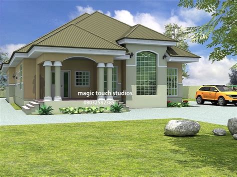 The additional room offers included adaptability for use as a home office or other utilize. 5 bedroom bungalow - Modern and contemporary Nigerian building Designs