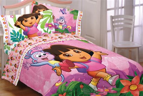 Bonus matching pillow case dimensions: Dora Explorer Run Skip Jump Full-Double Bedding Set