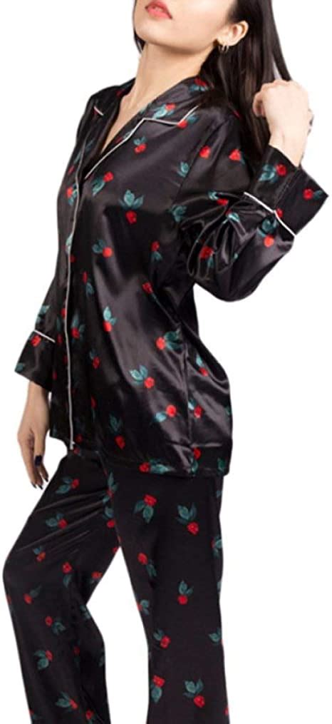 Pajamas Womens Spring Autumn Long Sleeve Printed Silk Special Style