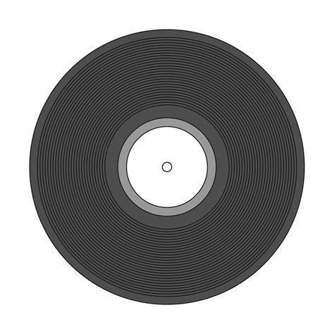 Retro Music Vinyl Disk Black Vintage Audio Disc With Blank White Label