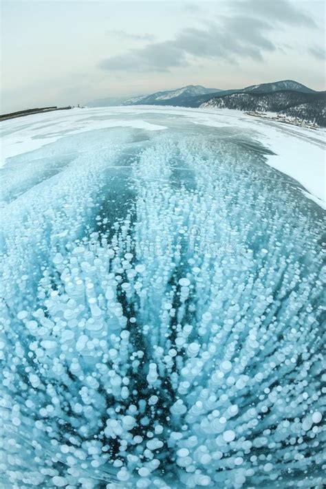 bolle del metano congelate  ghiacciata fotografia stock