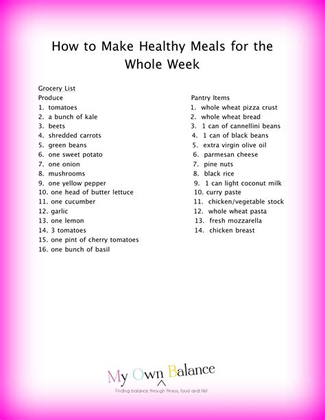 Here are a few more runners up we'd highly recommend: Healthy Meals: Grocery List For A Week Of Healthy Meals