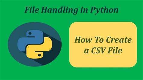 How To Create Csv File How To Write Data Into Csv File Python Youtube