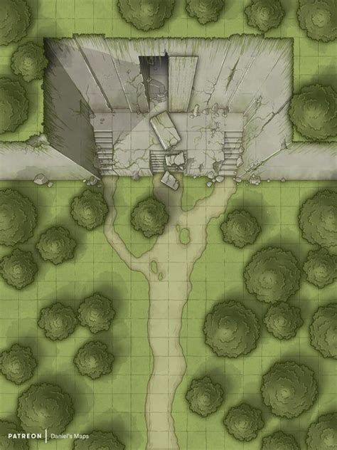 Ancient Tomb Entrance 18x24 Art OC DnD Dungeon Maps Fantasy