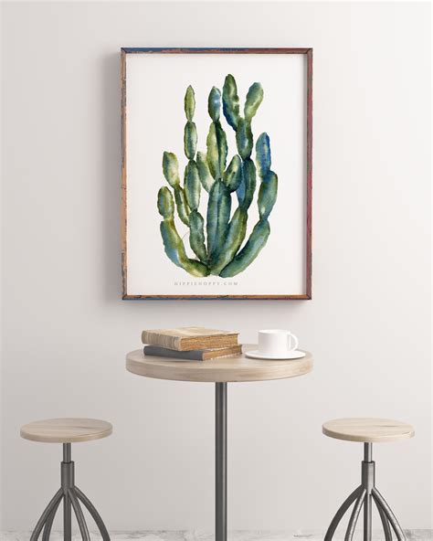 Set Of 2 Prints Cactus Wall Decor
