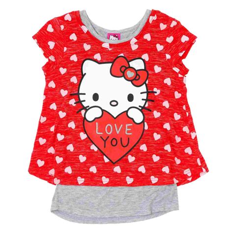 Hello Kitty Hello Kitty Girls Red Love You 2fer Valentine Short