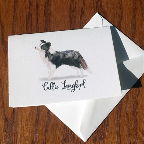Personalized Border Collie Cards Etsy