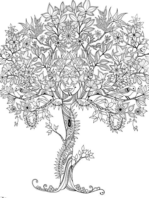 Trees Coloring Books Adultcoloringbookz Tree Coloring Page