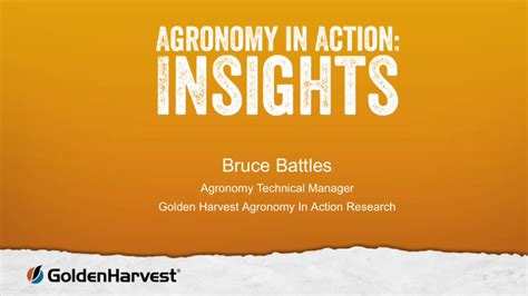 Golden Harvest Agronomy In Action Research Update Youtube