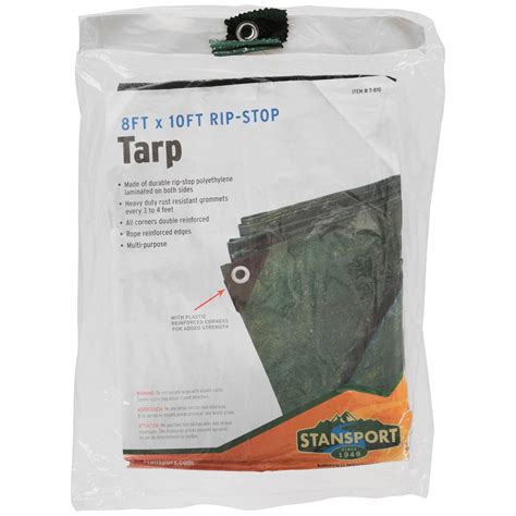 Stansport Rip Stop Tarp 8 Ft X 10 Ft Green
