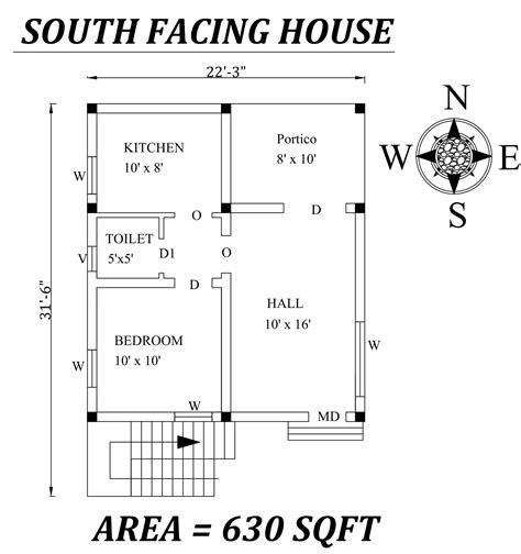 X Bhk South Facing House Plan As Per Vastu Shastraautocad Dwg The
