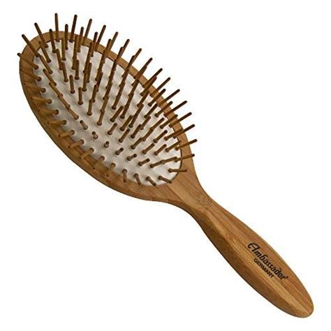 Boar bristles distribute the natural oils from their origin in the scalp to the hair ends. Ambassador Hairbrush, Ashwood Large Oval, Wood Pins, 1 ...