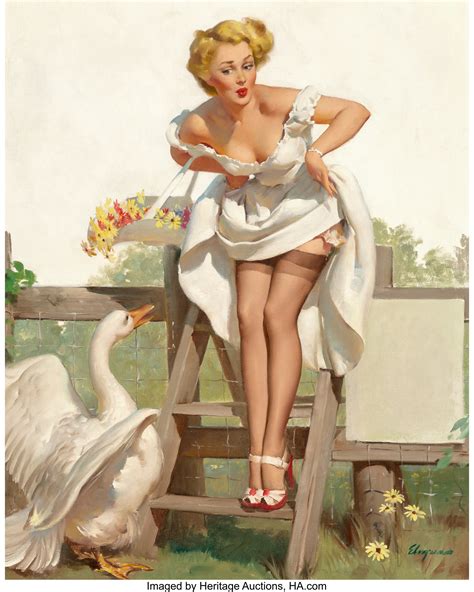 Gil Elvgren American 1914 1980 Worth A Gander Brown And Lot 71071 Heritage Auctions