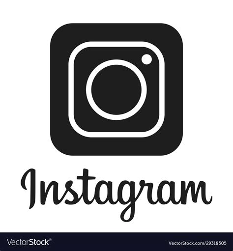 Black Silhouette Instagram Social Network Logo Vector Image